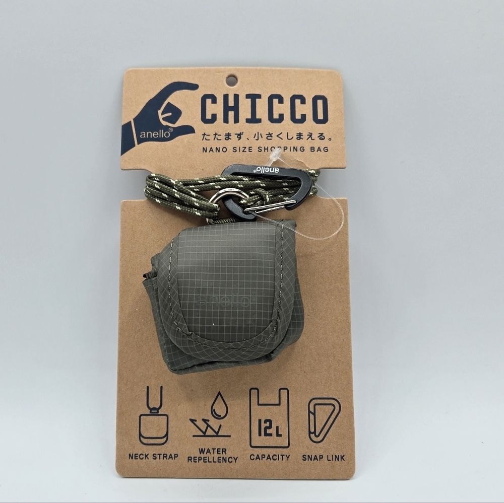 Anello Chicco Nano Size Shopping Bag Olive Green - Picture 12 of 15